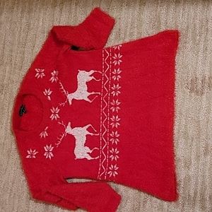 French Laundry Red Reindeer Holiday Sweater.